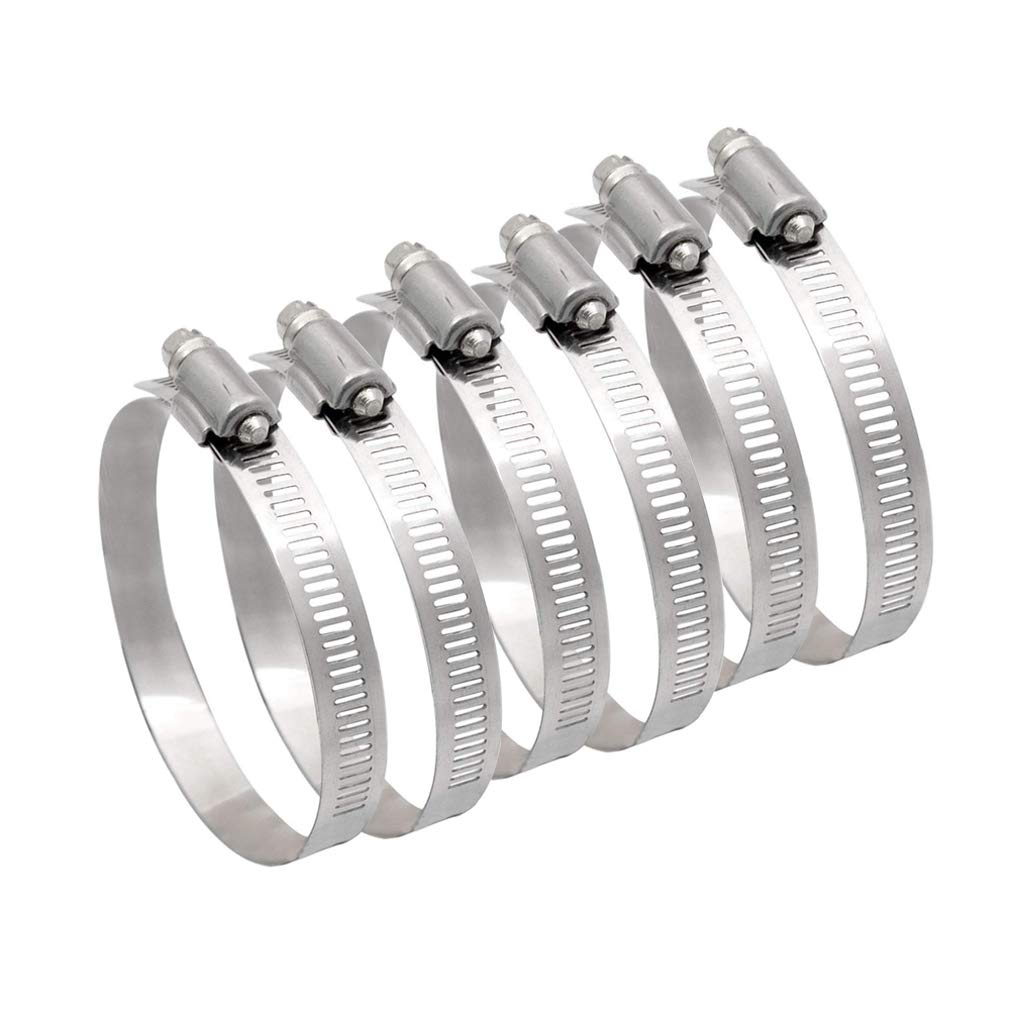 FUJIE 6 Pcs Metal Hose Clip 91-114mm Diameter Adjustable Stainless Steel Ducting Clamps for Flexible Hose