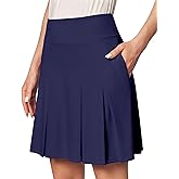 Ewedoos 20”Skort Golf Skirts for Women with Zip-Pocket Knee Length Skorts for Woman Casual Athletic Pleated Tennis Skirt