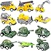 WATINC Pull Back Vehicles, 12 Pack Assorted Mini Plastic Vehicles and tank Toy, Vehicles Truck Mini Die Cast Car Toy For Kids Toddlers Boys,Pull Back And Go Car Toy Play Set with gift box
