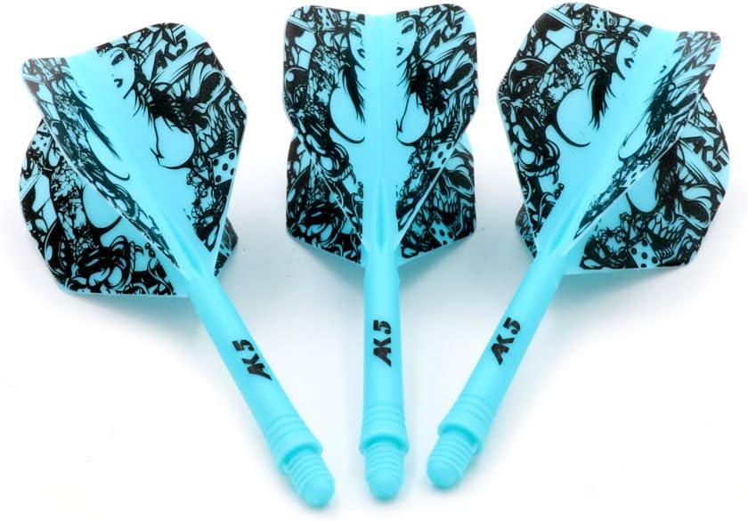 CUESOUL ROST Integrated Dartpfeile Schäfte Shafts and Darts Flights Standard Shape,Set of 3 pcs Unique Designed Pattern(CSAK-55XMN)