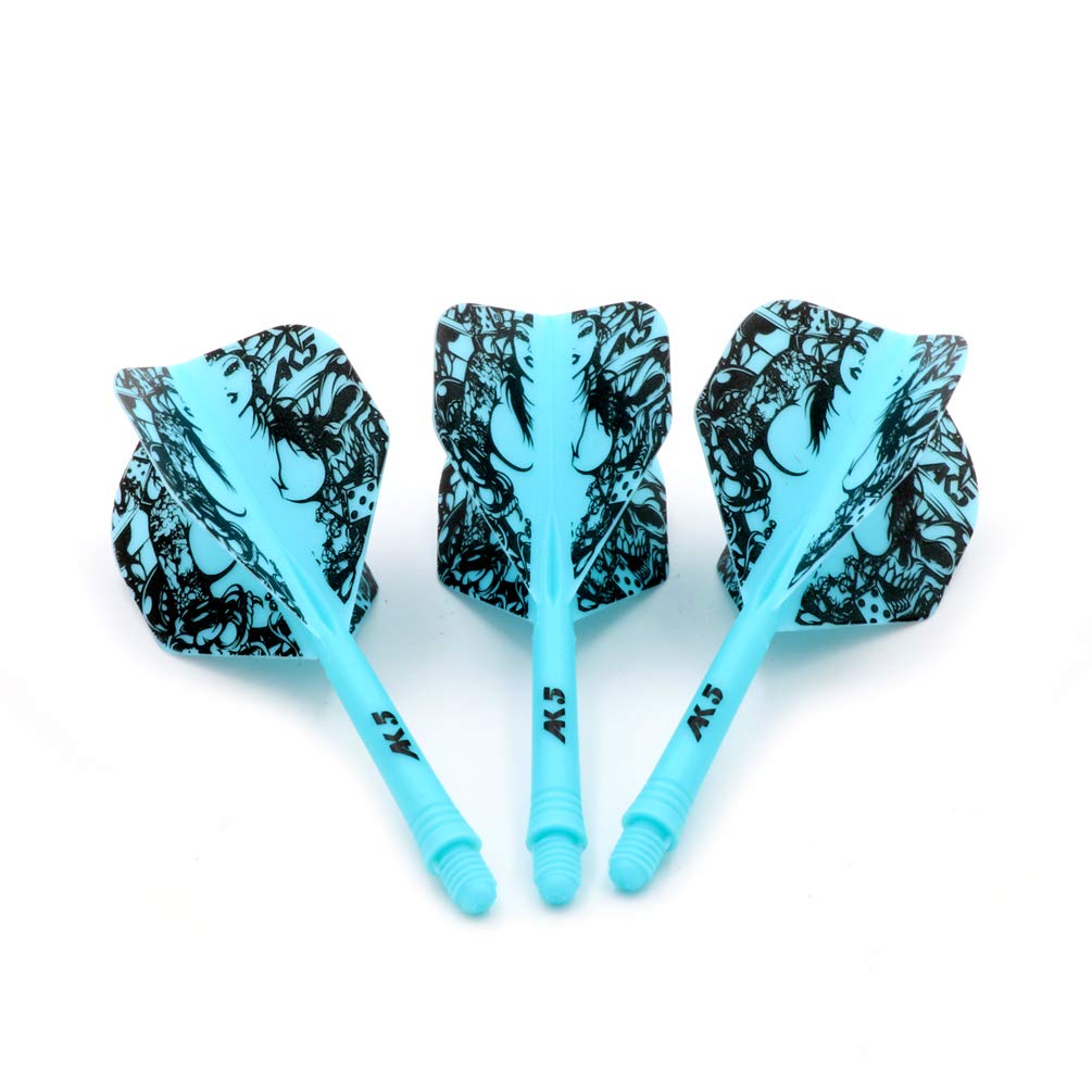 CUESOUL ROST Integrated Dartpfeile Schäfte Shafts and Darts Flights Standard Shape,Set of 3 pcs Unique Designed Pattern(CSAK-55XMN)