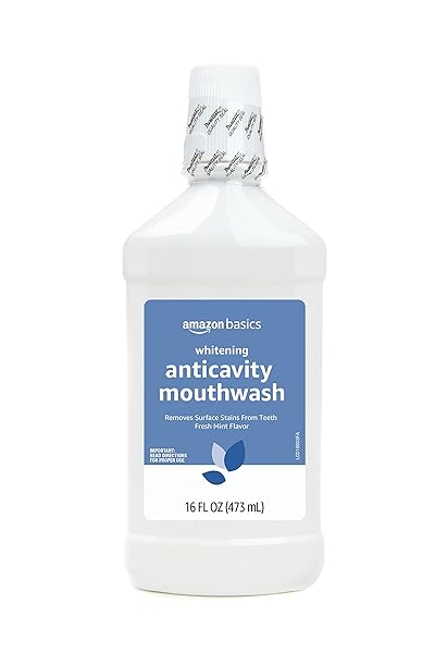 AMAZON BASICS WHITENING ANTICAVITY MOUTHWASH, FRESH MINT FLAVOR,...