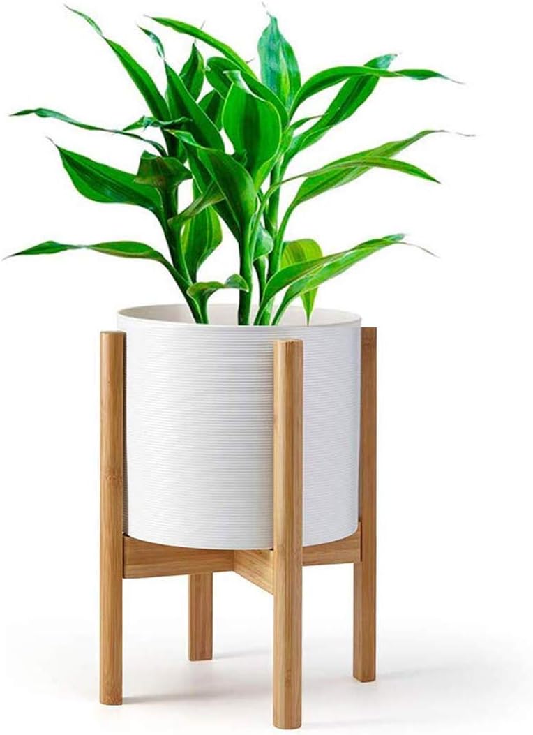 Planter Stand, Bamboo Wood Flower Pot Holder, Up to 9" Diameter Planter, Display Potted Rack, Prevent The Floor Wet, Not Include Ceramic Planter Pot