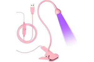 AORAEM LED Nail Lamps 3W Flexible Gooseneck Lamp Quicky Dry Nail Manicure Dryer Gel Polish Curing Light Plug Play Portable Flash Cure Light for Gel Nails Home DIY Professional Nail Tools Pink