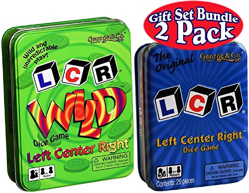 2 Pack, LCR Original in a Blue Tin & LCR Wild in a Green Tin Dice Game