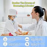 LOYO Kids Doctor Role Play Costume Lab Coat Scrubs Stethoscope Mask view 7