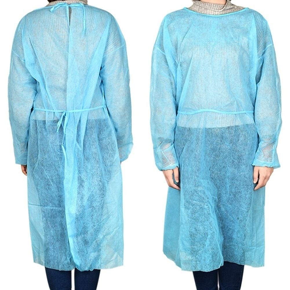 Disposable Protective Clothing Isolation Suit Surgical Gown Non-woven Workwear Outdoor Protective Clothing Dustproof Waterproof Outdoor Anti-fog Elastic Cuffs Disposable Protective Clothing Apron, Non