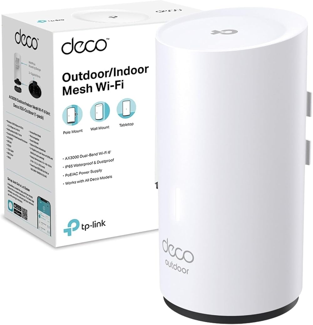 TP-Link Deco X50 Outdoor Indoor Mesh WiFi 6 AX3000 IP65 Dual-Band