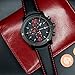 Mens Black Leather Wrist Watch - VOEONS 2017 Analog Quartz Chronograph Classical Casual Big Watch for Men, Teens, Waterproof, 2-Year Quality Warranty
