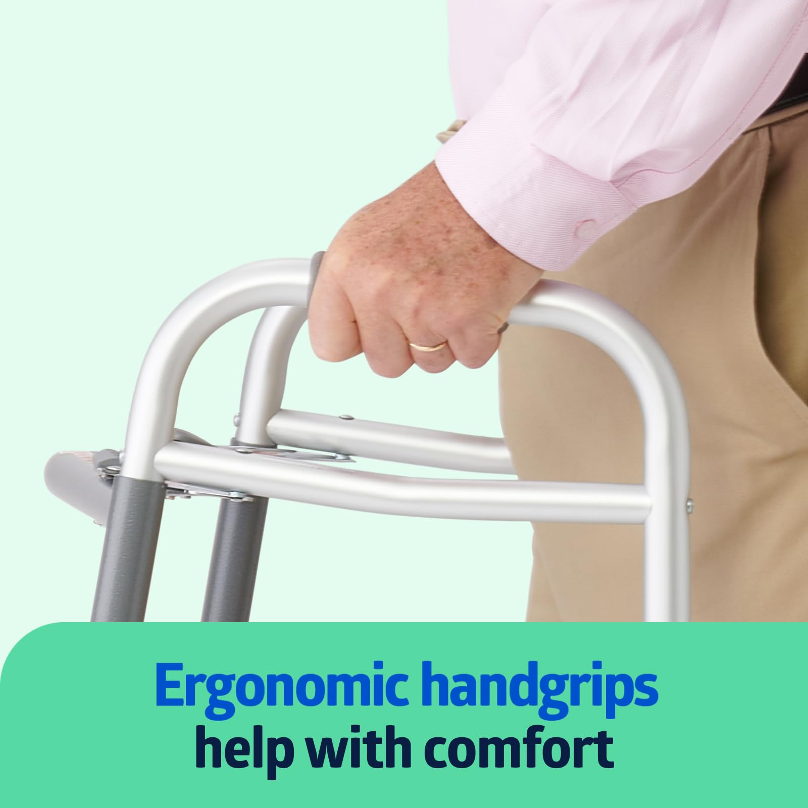 Medline Heavy-Duty Bariatric Folding Walker with 5” Wheels and Durable Handles, 500 lb. Weight Capacity