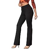 Benfoly Stretch Wide Leg Dress Pants Women Wrinkle Free Adjustable Waisted Business Work Office Trousers Casual Slacks