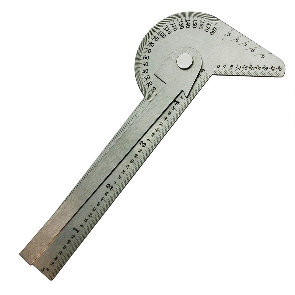 Big Horn 19207 Round Head Protractor Cum Depth Gauge