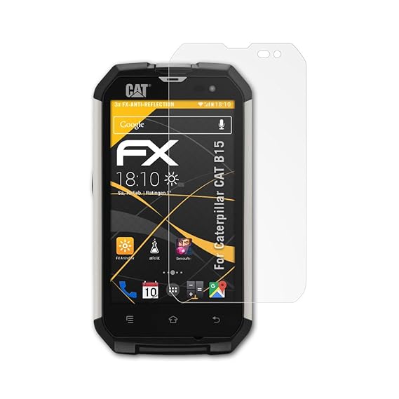 atFolix Panzerfolie kompatibel mit Caterpillar CAT B15 Schutzfolie, entspiegelnde und stoßdämpfende FX Folie (3X)