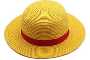 Yofuhope Luffy Straw hat,Cosplay Straw Hat for Halloween Costume Party,Yellow Strawhats with String Sun Hats Animation Hats