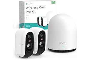 WUUK 2K Security Camera Wireless Outdoor System, 32GB Storage, No Monthly Fee, Camera Surveillance with 240 Days Battery Life