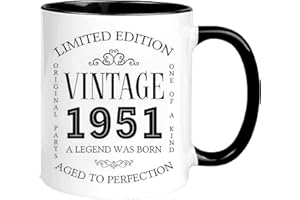 1951 75th Birthday Gift Ideas mug for Women and Men Ceramic Coffee Mugs Anniversary Presents for Him,Her,Husband or Wife 75 Y