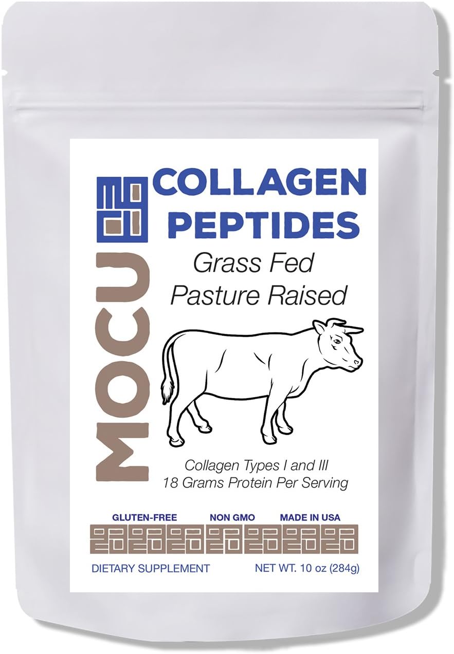 MOCU Unflavored Non GMO Bovine Collagen Peptides, 10 Ounce