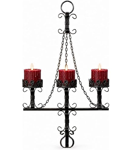 Amazon.com: Black Wall Candle Sconces,3 Iron Candelabra,Gothic