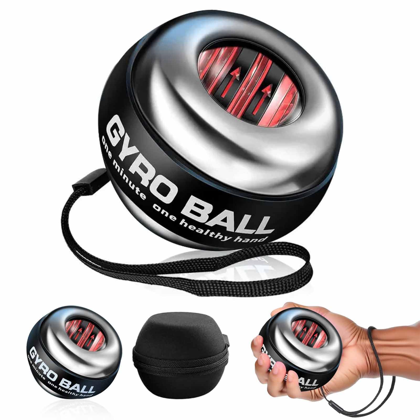 Photo 1 of 2025 New Curaball Hand Exerciser, Gyro Ball Wrist Exerciser, Metal Hand & Forearm Strengthener With Led Lights, Gyroscopic Ball, TorqueBall, PowerBall for Stronger Arms, Wrists and Fingers (1)