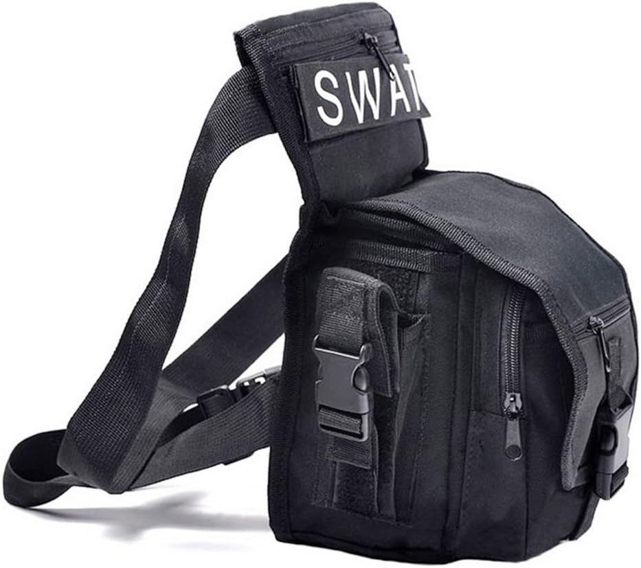 VINILO Versipack Military Tactical Drop Leg Bag Fanny Thigh Pack Cross Over Hip Bag Water Resistant Nylon Waist Belt for Outdoor Cycling Motorcycle Riding Multi-purpose Utility Pouch