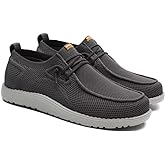 1TAZERO Mens Wide Width Slip On Shoes with Arch Support Insoles Men Lightweight Casual Loafer for Elderly & Wide Feet Plantar Fasciitis Walking Shoes