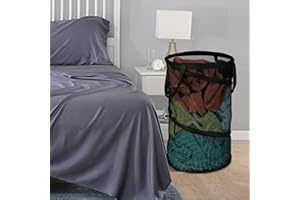 Portable Mesh Spiral Laundry Basket with Foldable Design Convenient Storage Solution for Your Home or Dormitory (Black)