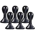 16 Inch Studio Limited Professional Plastic Mannequin Head Durable Women Model Wig Head Stand Torso Styling Making Display Holder with Jack for Wigs, Hat, Mask, Headdress, Necklace (Black, 6 Pack)