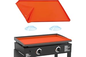 BEOFINEST Silicone Griddle Mat for Blackstone 28 Inch (Not fit 28XL/Pro), Polished Bottom Surface Grill Cover for Blackstone, Heavy Duty Food Grade Silicone Mat, All Season Cooking Protective Cover (Orange)