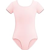 Stelle Leotards for Girls Ballet Scoop Neck Short Sleeve Leotard Gymnastics Dance Unitards