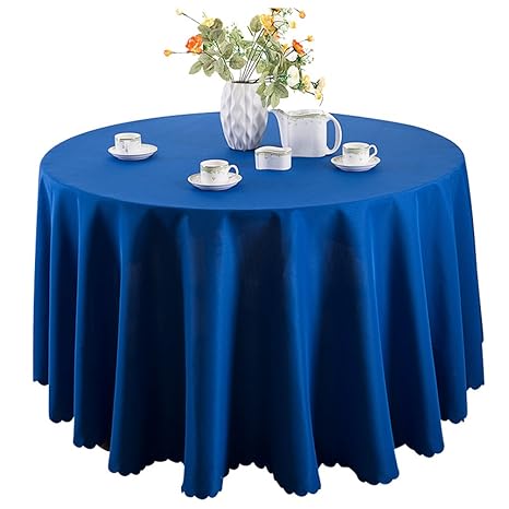 Heheja Pure Farbe Tischtücher Ornamente Eckig Rund Tischdecke Saphir 180cm