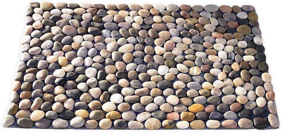 Hardscaping Materials - Vivaterra Multicolor Indoor Outdoor Smooth River Rock Stone Floor Mat 29.5