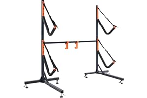 UOKRR Kayak Storage Rack-Heavy Duty Freestanding Kayak Stands Outdoor Storage Rack with Padded Arms and Adjustable Straps for Indoor Outdoor Garage Paddle Board Canoe Bikes Life Rafts