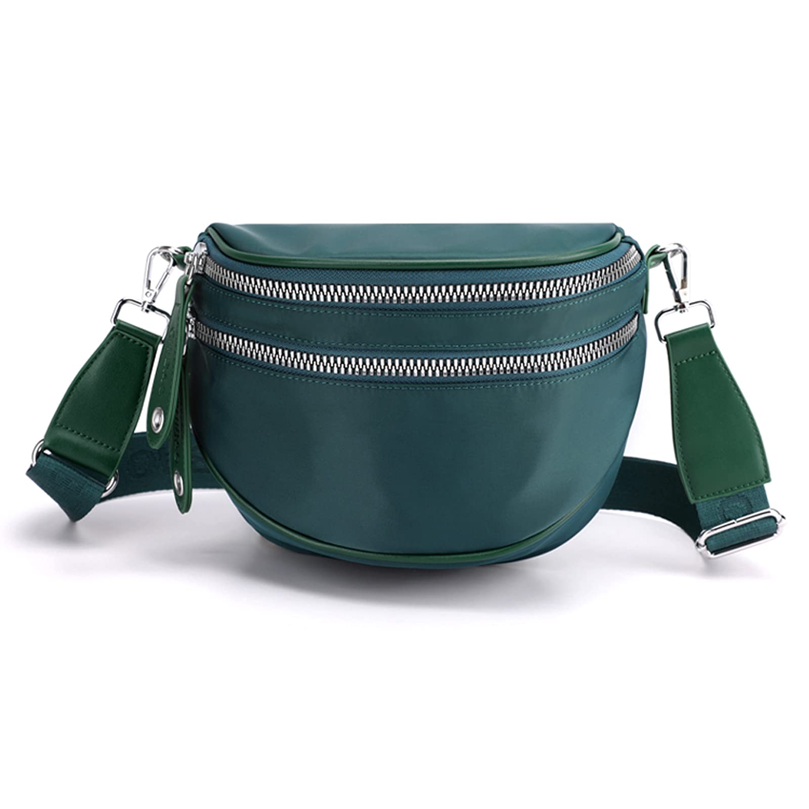 FANDARE Casual Shoulder Sling Bags Teens Crossbody Bag Girls Saddle Satchel Bag Lightweight Multifunctional Messenger Bag for Sport Campus Hiking Cycling Daily Use Waterproof Nylon Oxford Green