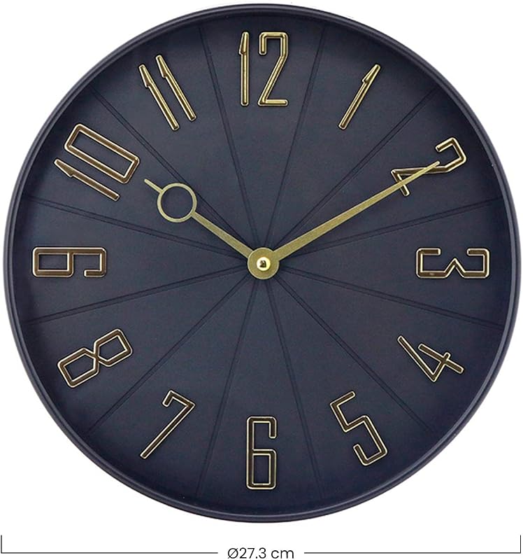 Relógio de parede vintage preto/dourado Ø27,3 cm
