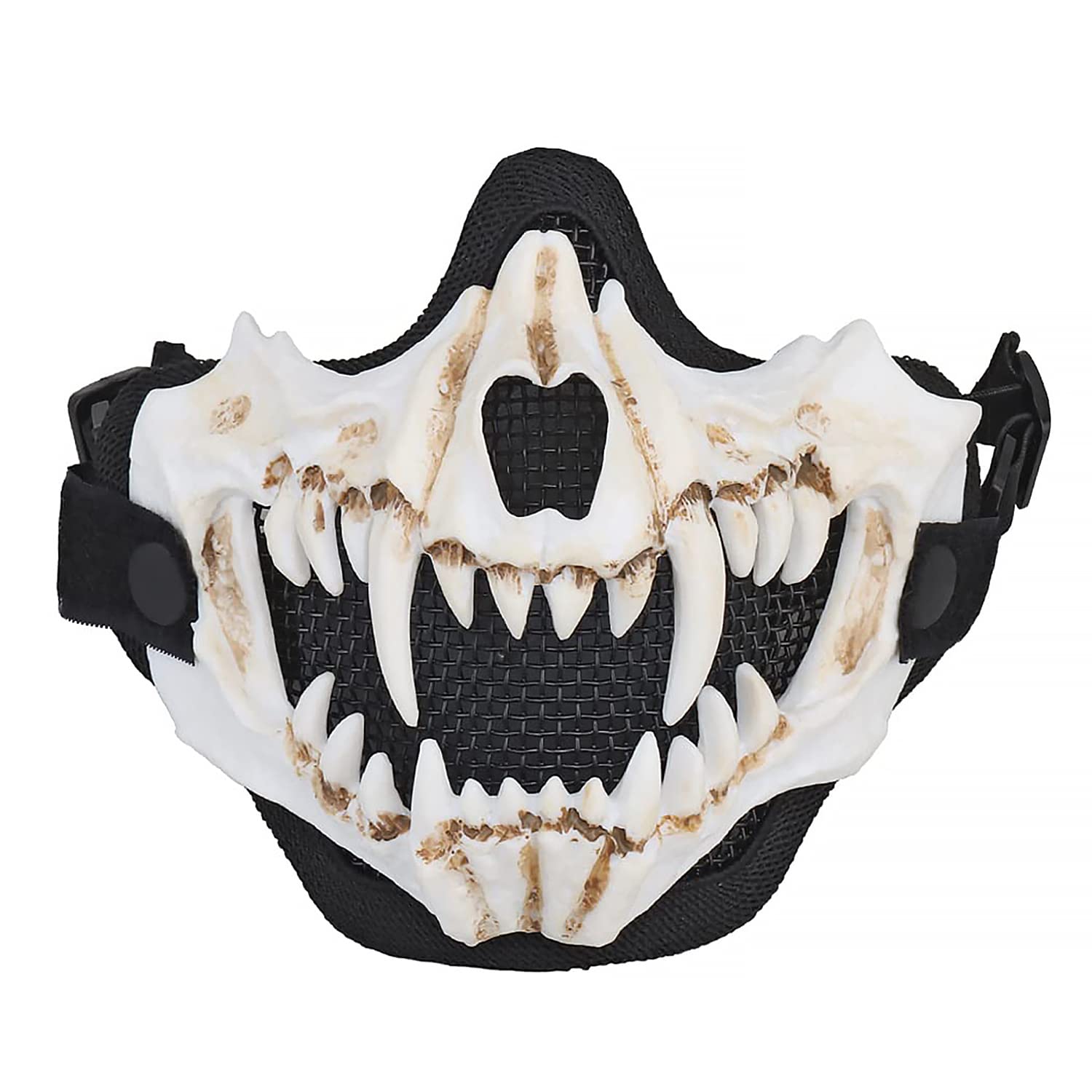 Yzpacc Airsoft Half Face Masks Tactical Face Protection Mesh Mask for Halloween Cosplay Paintball CS Hunting Cosply