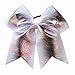 CN Girls Large Cheerleading Hair Bows Ponytail Holder Elastic Hair Ties Pony Tail Holder Elastic Head Loop For Cheerleading Girls Pack of 6