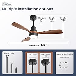 Sofucor 48 Inch Ceiling Fans with Lights, Smart
