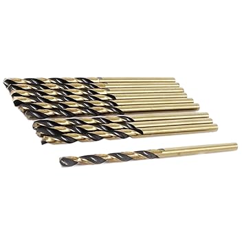 Generic NFLC-10 Pcs HSS Straight Shank 2.5mm Diameter 58mm Length Twist Drill Bits Black