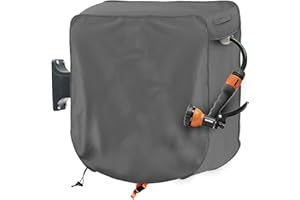 Aaaspark Garden Wall-mounted Hose Reel Cover,Protect Your Retractable Garden Hose Reel and Prolong Its Life(24"L x18"Wx24“H)