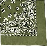 Olive Drab Trainmen Paisley Bandana (22