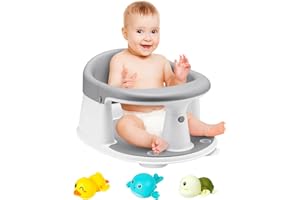 JOY ANAN Baby Bath Seat, 2025 New Upgraded Infant/Toddler Sit Up Bathtub Seat for 6-12-24 Months, Great Shower Gifts for Newborn and New Mothers