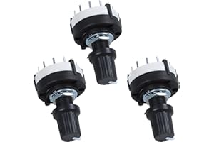 Baglaum 3X 3P4T 3 Pole 4 Position Single Band Selector Rotary Switch W Knob, black