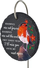 Global Designs Christmas Robin Grave Stick Marker Plaque 25x11cm view 2