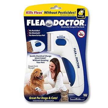 Flea Doctor | Electronic Flea Comb | Electric Comb | Electric Comb for Pets, Dogs, Cats | Without Pesticides | Naturally Kill Tick and Remove Fleas
