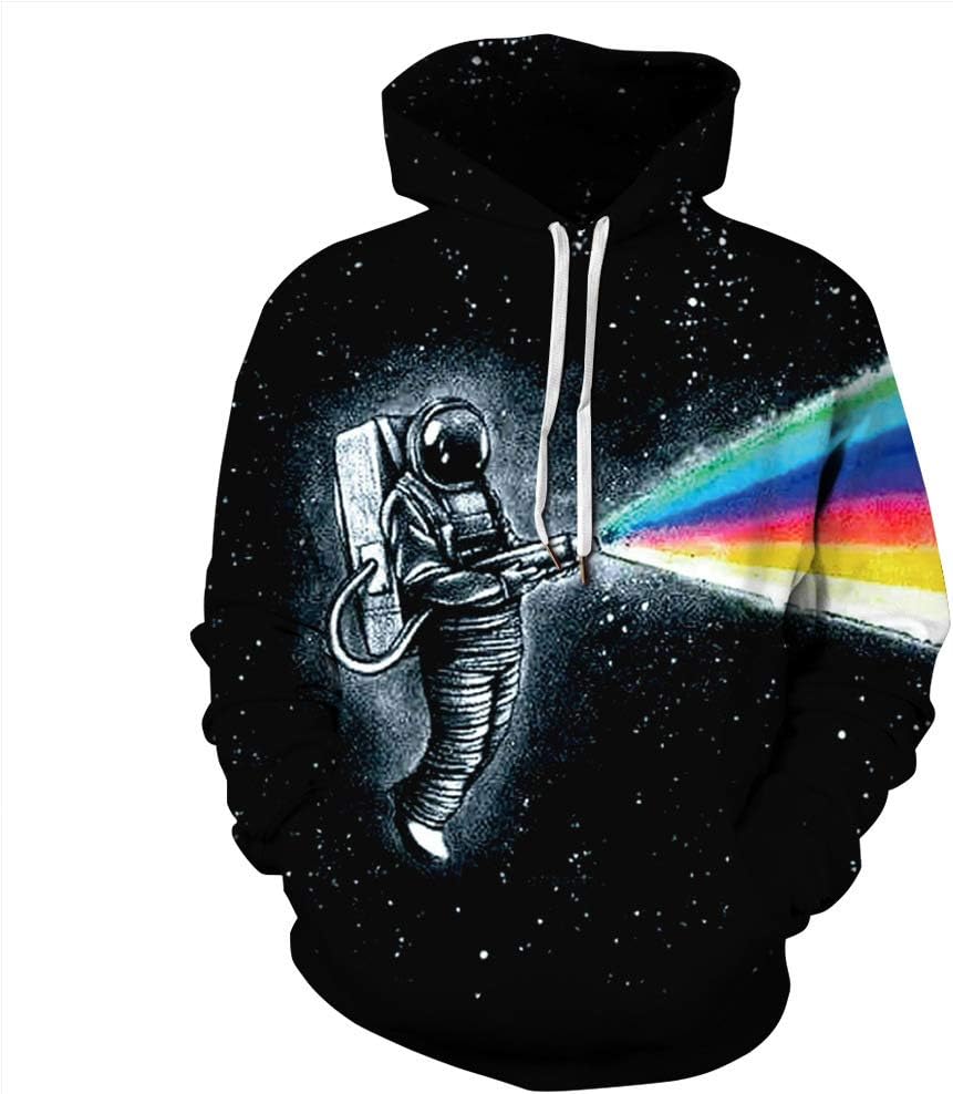 RACEER Clothing-Early Autumn Space Universe 3D Digital Printing Hooded Pullover Couple Models Sweater Sports Shirt