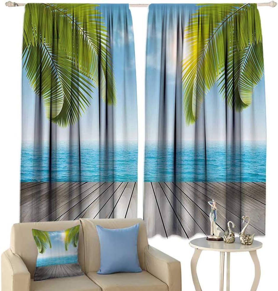 Bohogifts Beach Curtains, Tropical Exotic Seashore with