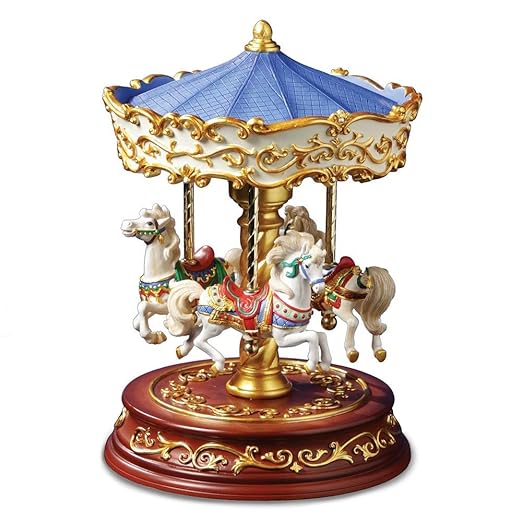 THE SAN FRANCISCO MUSIC BOX COMPANY Heritage 3Horse Rotating Carousel