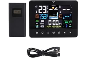 Digital Weather Forecast Station, Colorful Touch Screen Weather Station Wireless Indoor Outdoor Thermometer Temperature and H