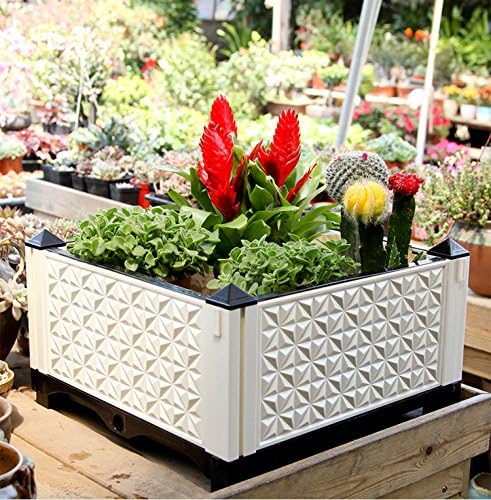 DIY Automatic Drainage Planting Box, Removable Balcony Roof Courtyard Flowerpot , Extra Large Vegetable Planter,Indoor Outdoor Deep Urns Garden Planting Equipment