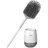 VMVN Toilet Bowl Brush and Holder,Compact Toilet Cleaner Brush Set for Bathroom Deep Cleaning ,Silicone Bristles Toilet Scrub